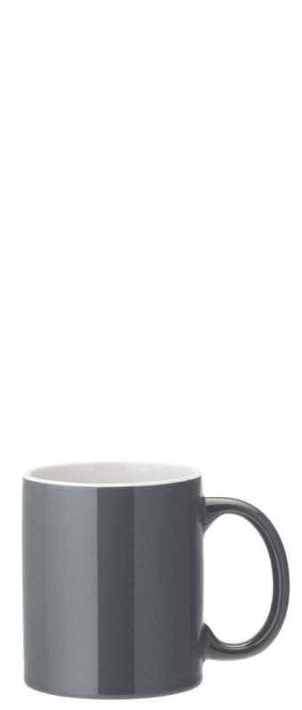 Pure White Straight-Sided Mug 12oz (34cl) - Grey