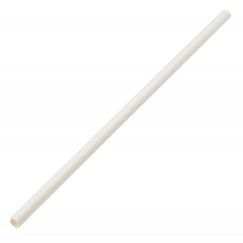 Paper Solid White Straw 8´ (20cm)´