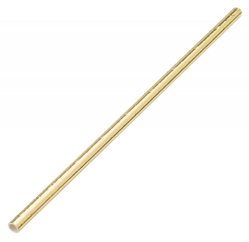 Paper Solid Gold Straw 8´ (20cm)´