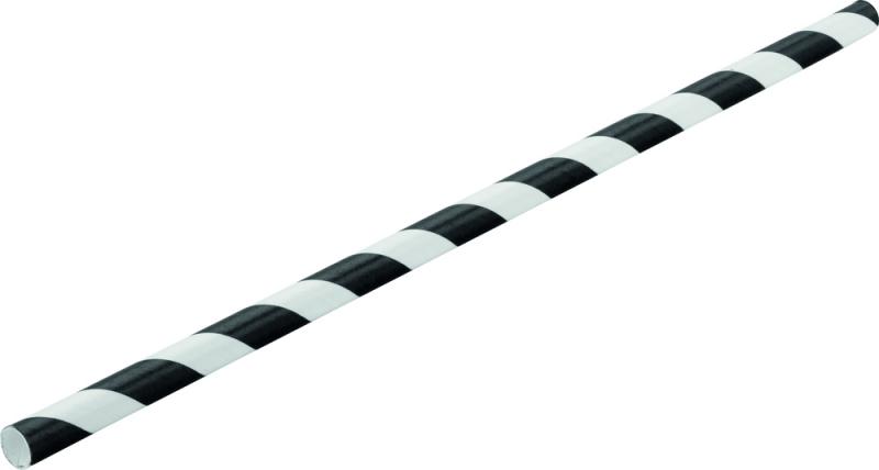 Paper Black Stripe Straw 8´ (20cm)´