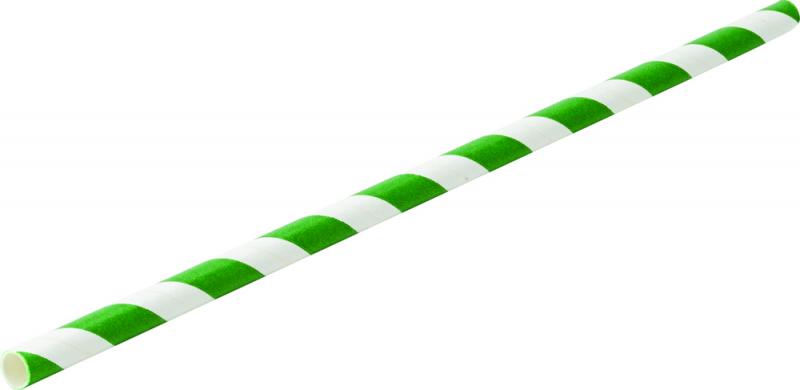 Paper Green Stripe Straw 8´ (20cm)´