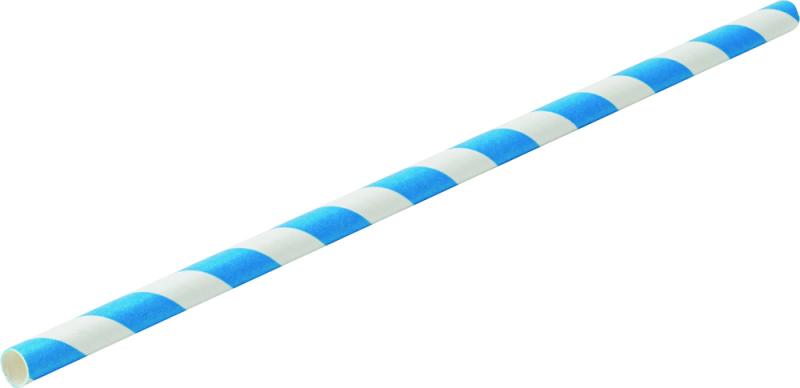 Paper Blue Stripe Straw 8´ (20cm)´