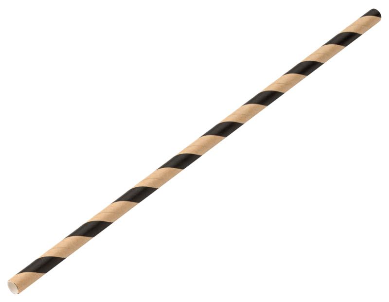Paper Brown/Black Stripe Straw 8´ (20cm)´