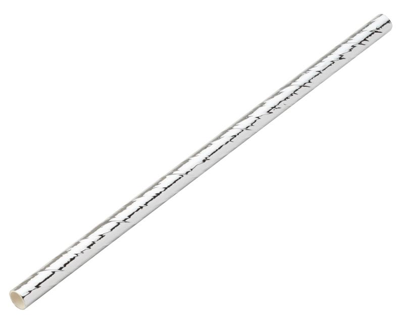 Paper Silver Cocktail Straw 5.5´ (14cm) 5mm Bore´
