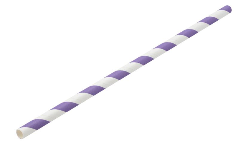 Paper Lilac/White Stripe Straw 8´ (20cm)´