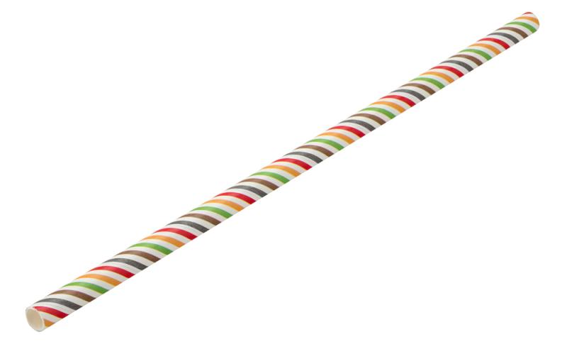 Paper Multi Stripe Straw 8´ (20cm) Box of 250´