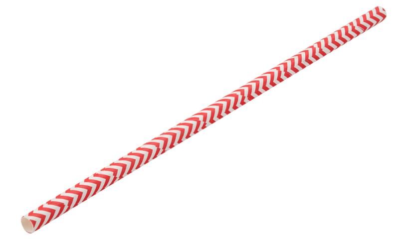 Paper Chevron Red Straw 8´ (20cm) Box of 250´