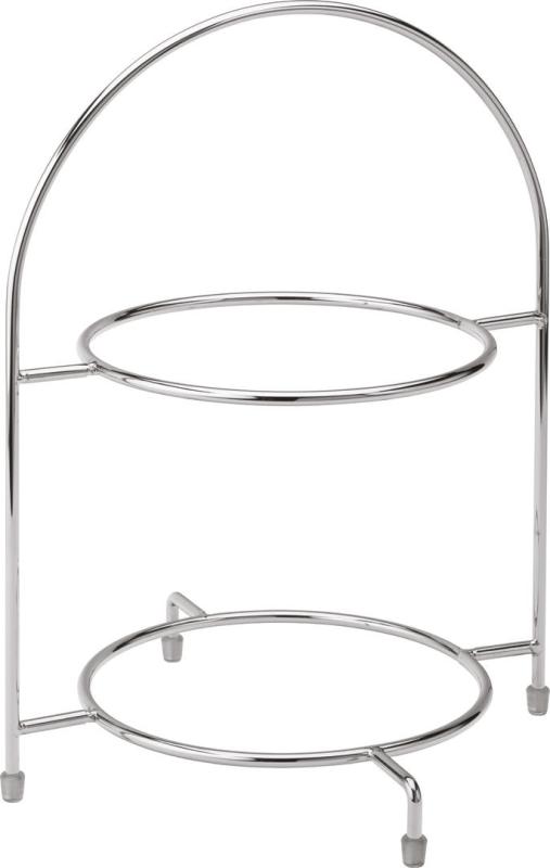 Chrome 2 Tier Cake Plate Stand 12.5´ (32cm)´