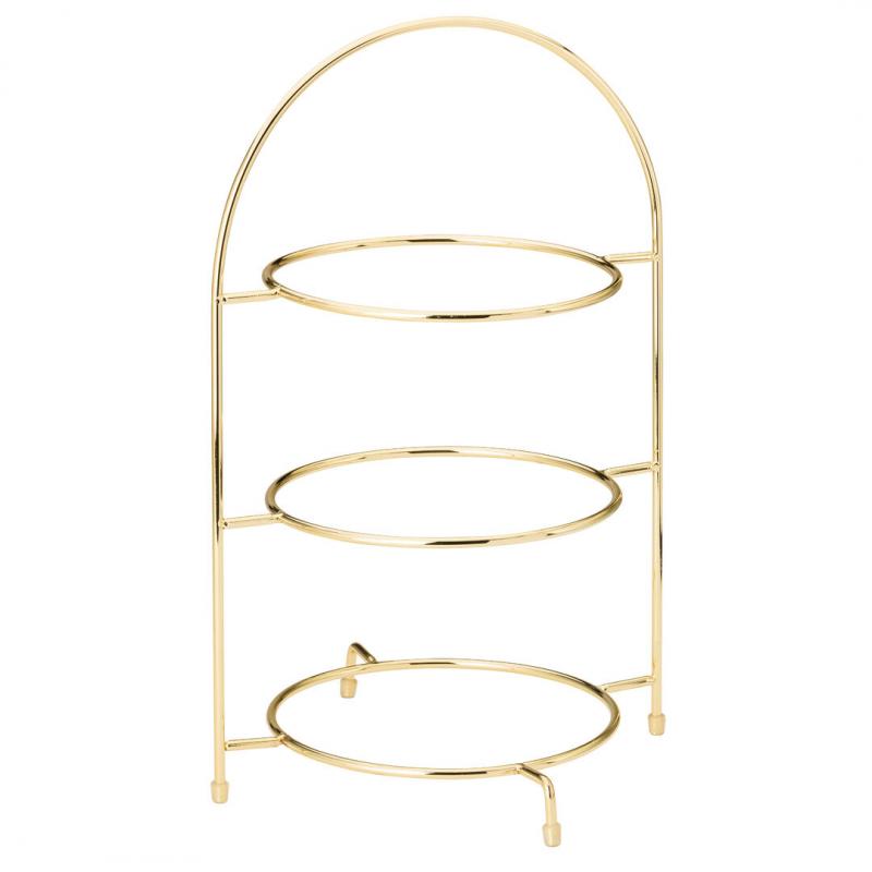 Gold 3 Tier Plate Stand 17´ (43cm)´