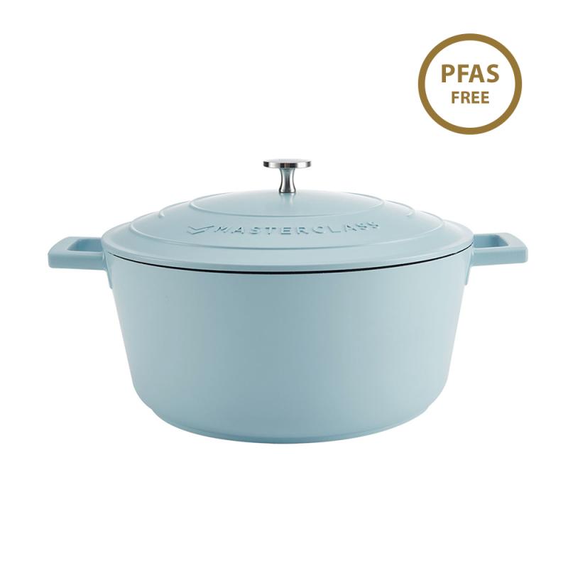 MasterClass Sky Blue Cast Aluminium Casserole Dish, 5L