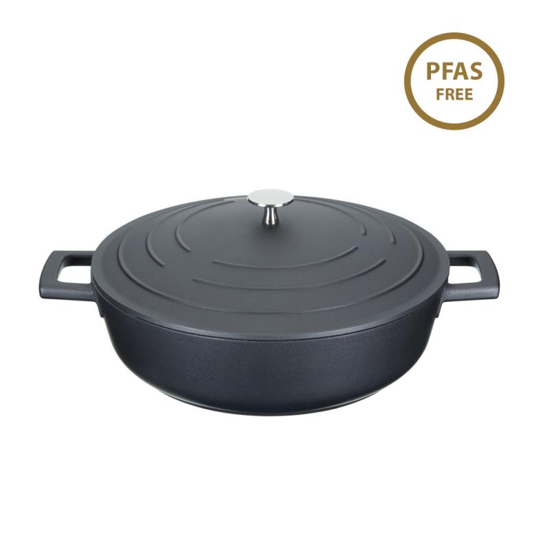 MasterClass Cast Aluminium Shallow Casserole Dish, 28cm/4 Litre, Gift Boxed