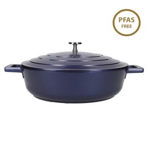 MasterClass Shallow 4 Litre Casserole Dish - Metallic Blue