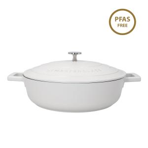 MasterClass Cream Cast Aluminium Shallow Casserole Dish, 4L