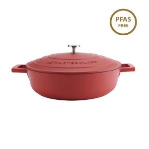 MasterClass Cast Aluminium Red Shallow Casserole Dish, 28cm, 4 L