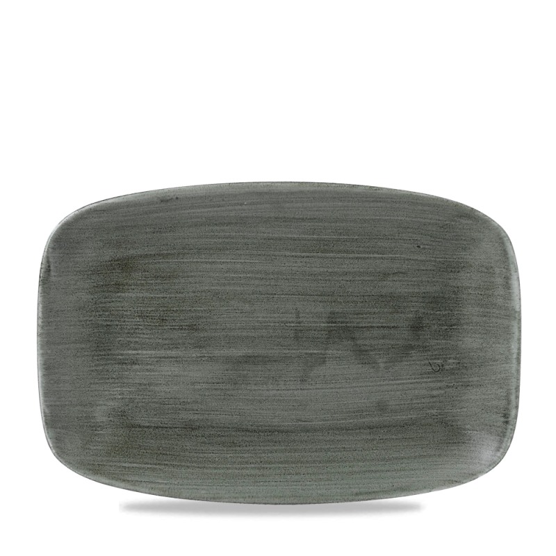 Stonecast Patina Burnished Green Oblong Chefs Plate 12 X 7 4/5´ Box 6´
