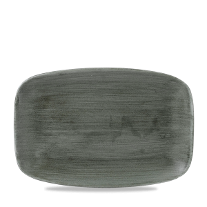 Stonecast Patina Burnished Green Oblong Chefs Plate 12 X 7 4/5´ Box 6´