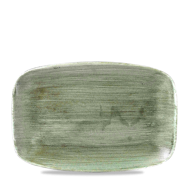 Stonecast Patina Burnished Green Oblong Chefs Plate 13 1/2´ X 9 1/4´´ Box 6´
