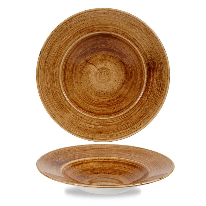 Stonecast Patina Vintage Copper Profile Wide Rim Bowl Large 11´ Box 12´