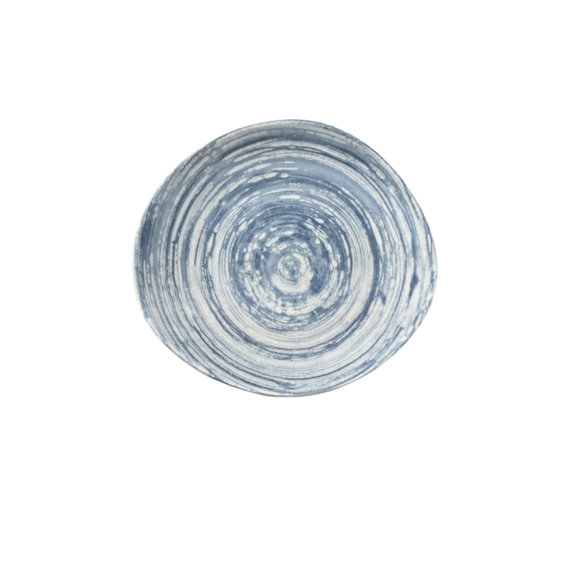 Swirl Blue Pebble Flat Plate 21 cm