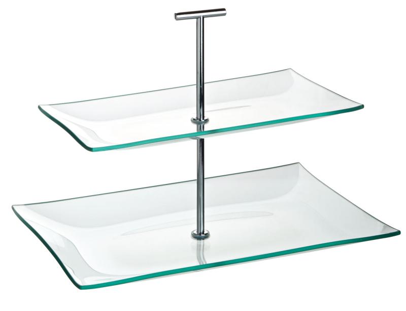 Aura 2 Tiered Rectangular Glass Plate 11.75 x 8´´