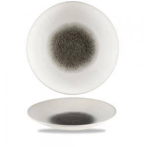 Raku Quartz Black  Bamboo Deep Coupe Plate 10 5/8´ Box 12´