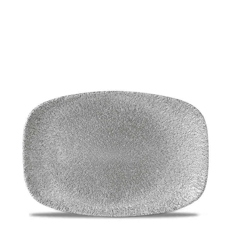 Raku Jasper Grey  Chefs Oblong Plate 9.35´X6.2´´ Box 12´