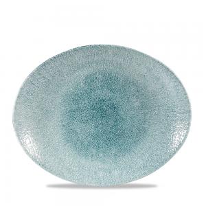 Raku Jade Green Orbit Oval Coupe Plate 12.5´ Box 12´