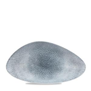 Raku Topaz Blue Triangle Chefs Plate