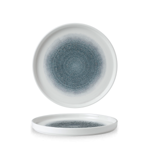 Raku Topaz Blue  Walled Plate 8.67´ Box 6´