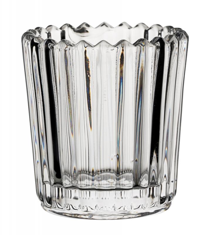 Large Ribbed Clear Nightlight Holder