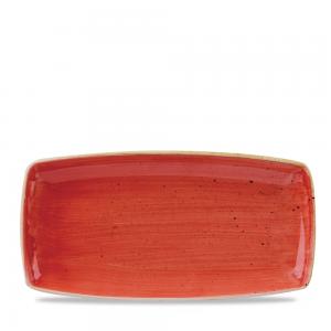 Stonecast Berry Red  Oblong Plate 34.5Cm Box 6