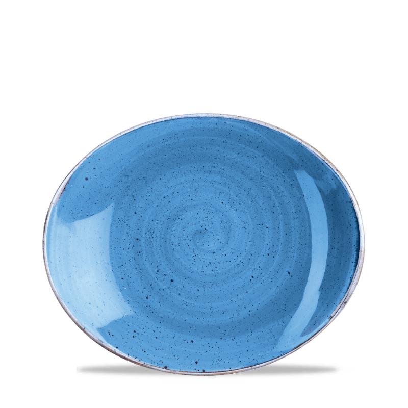 Stonecast Cornflower Blue Oval Plate 19.2Cm Box 12
