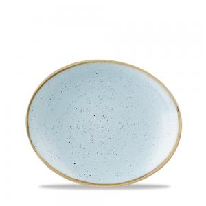 Stonecast Duck Egg Orbit Oval Coupe Plate 19.7Cm Box 12