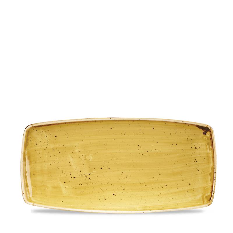 Stonecast Mustard  Oblong Plate 29.5Cm Box 12