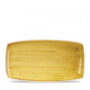 Stonecast Mustard  Oblong Plate 34.5Cm Box 6