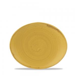 Stonecast Mustard  Oval Coupe Plate 19.7Cm Box 12