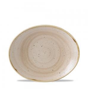 Stonecast Nutmeg Cream Orbit Oval Coupe Plate 19.7Cm Box 12