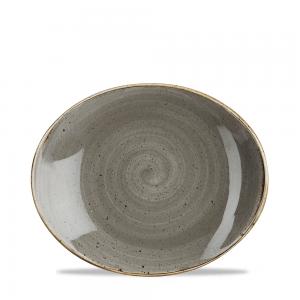 Stonecast Grey  Oval Coupe Plate 19.7Cm Box 12