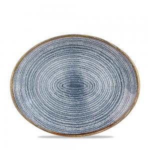Studio Prints Slate Blue Orbit Oval Coupe Plate 12.5´ Box 12´