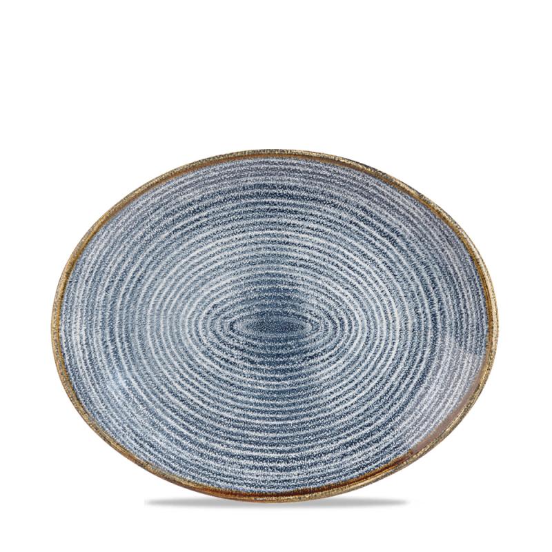 Studio Prints Slate Blue Orbit Oval Coupe Plate 10 5/8´ Box 12´