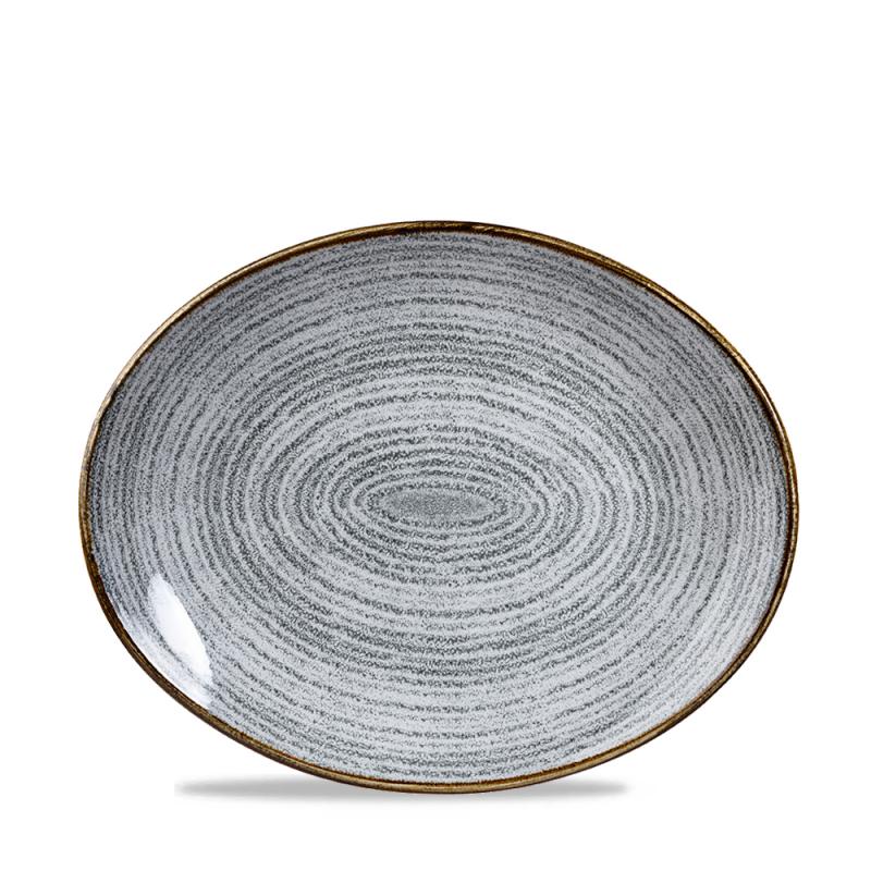 Studio Prints Stone Grey Orbit Oval Coupe Plate 10 5/8´ Box 12´
