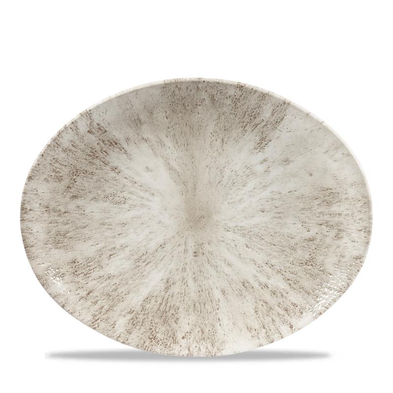 Stone Agate Grey Orbit Oval Coupe Plate 12.5´ Box 12´