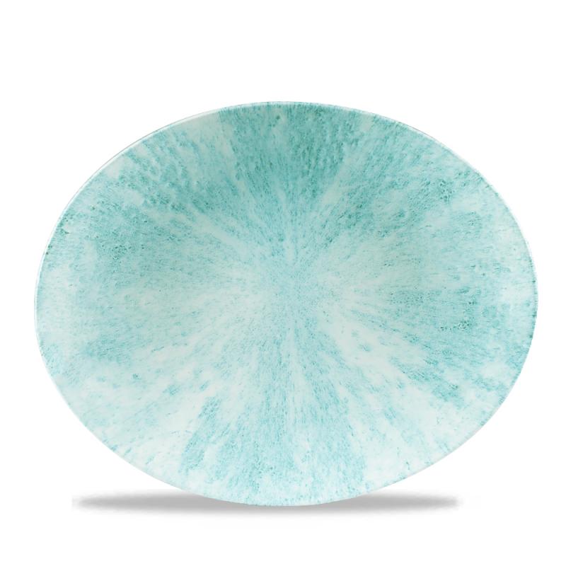 Stone Aquamarine Orbit Oval Coupe Plate 12.5´ Box 12´