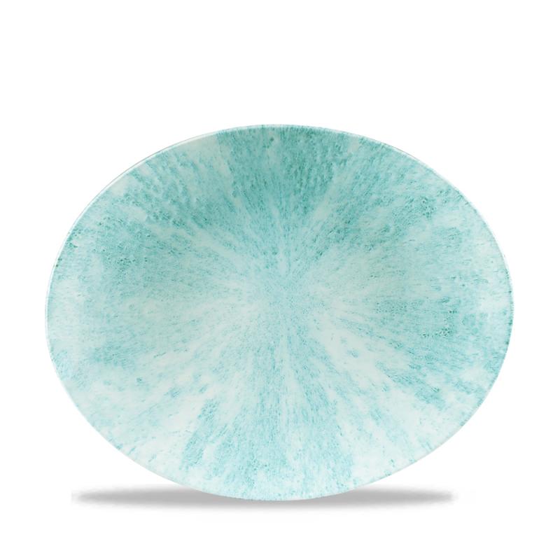 Stone Aquamarine Orbit Oval Coupe Plate 10´ Box 12´