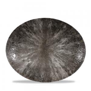 Stone Quartz Black Orbit Oval Coupe Plate 12.5´ Box 12´