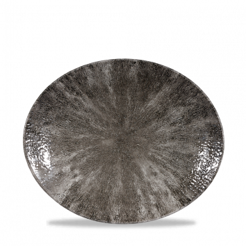 Stone Quartz Black Orbit Oval Coupe Plate 10´ Box 12´