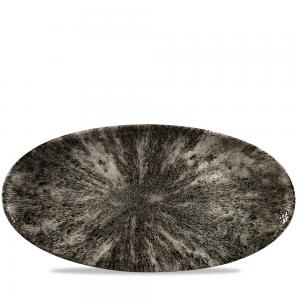 Stone Quartz Black Oval Chefs Plate 13 3/4X6 3/4´ Box 6´