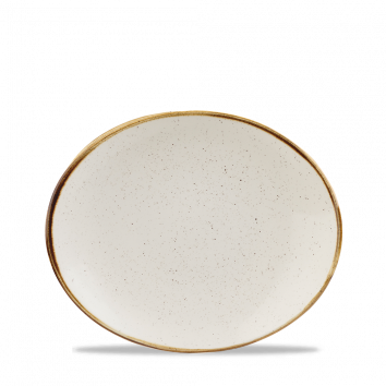Stonecast Barley White Orbit Oval Coupe Plate 19.7Cm Box 12