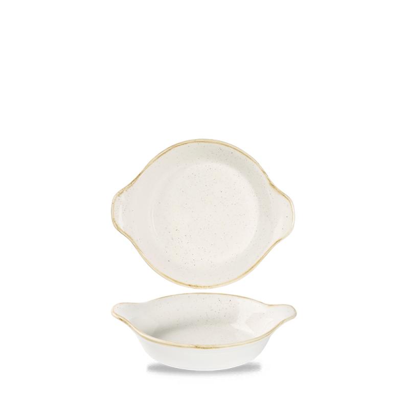 Stonecast Barley White  Small Round Eared Dish 5 7/8 X 7 1/8´ Box 6´