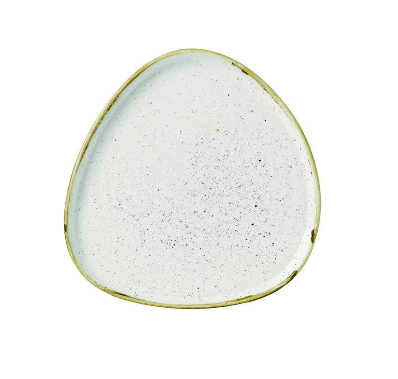 STONECAST BARLEY WHITE  TRIANGLE WALLED CHEFS PLATE 20CM BOX 6